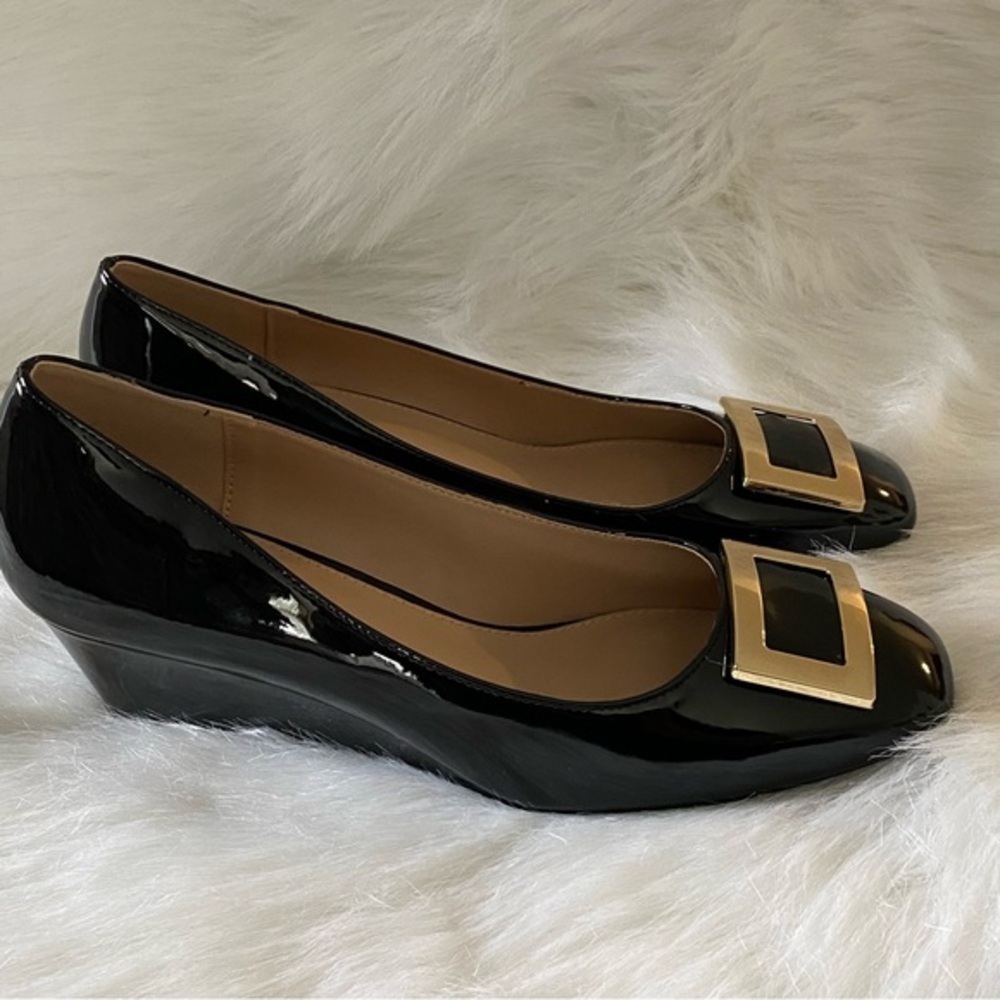 BayQ Women’s Black Slip On Shoes Size 10 Whimsigoth Buckle New - Picture 2 of 10